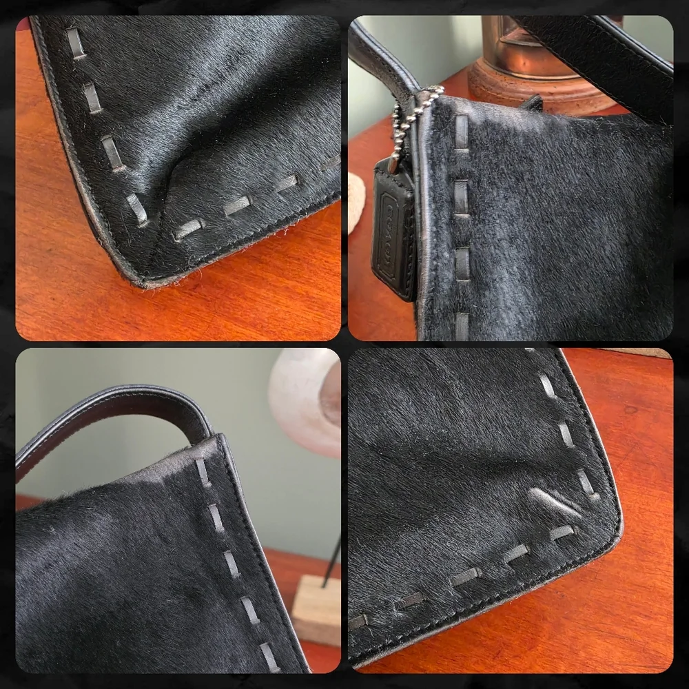 Coach West End 9469 Vintage Black Haircalf Leather Hobo Shoulder Bag